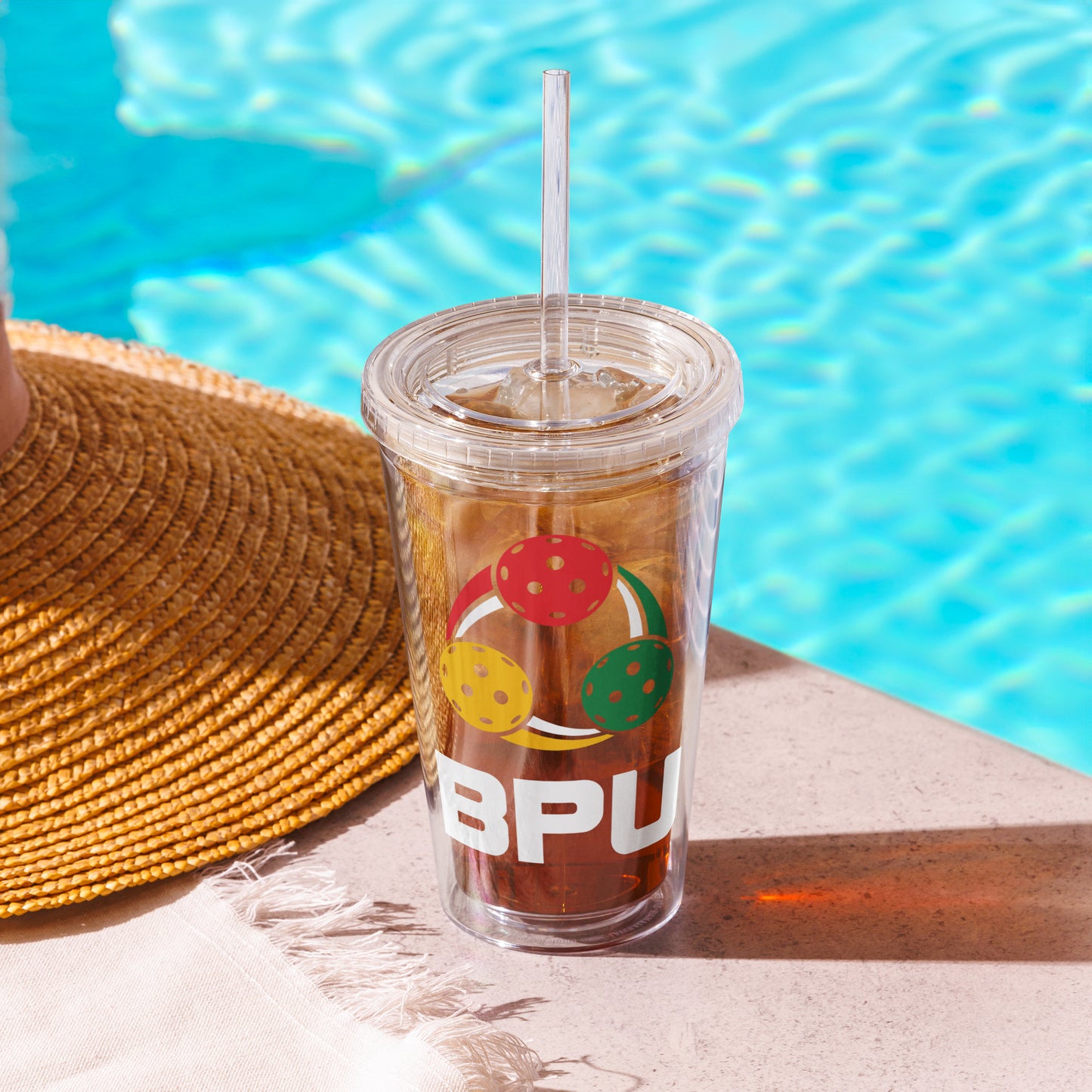 Clear plastic tumbler