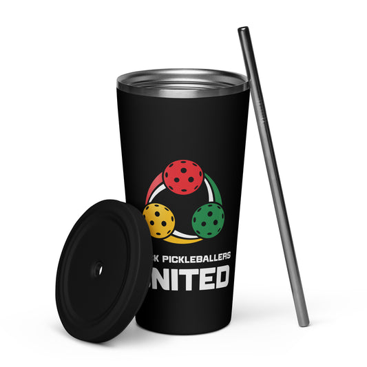 Insulated tumbler with a straw