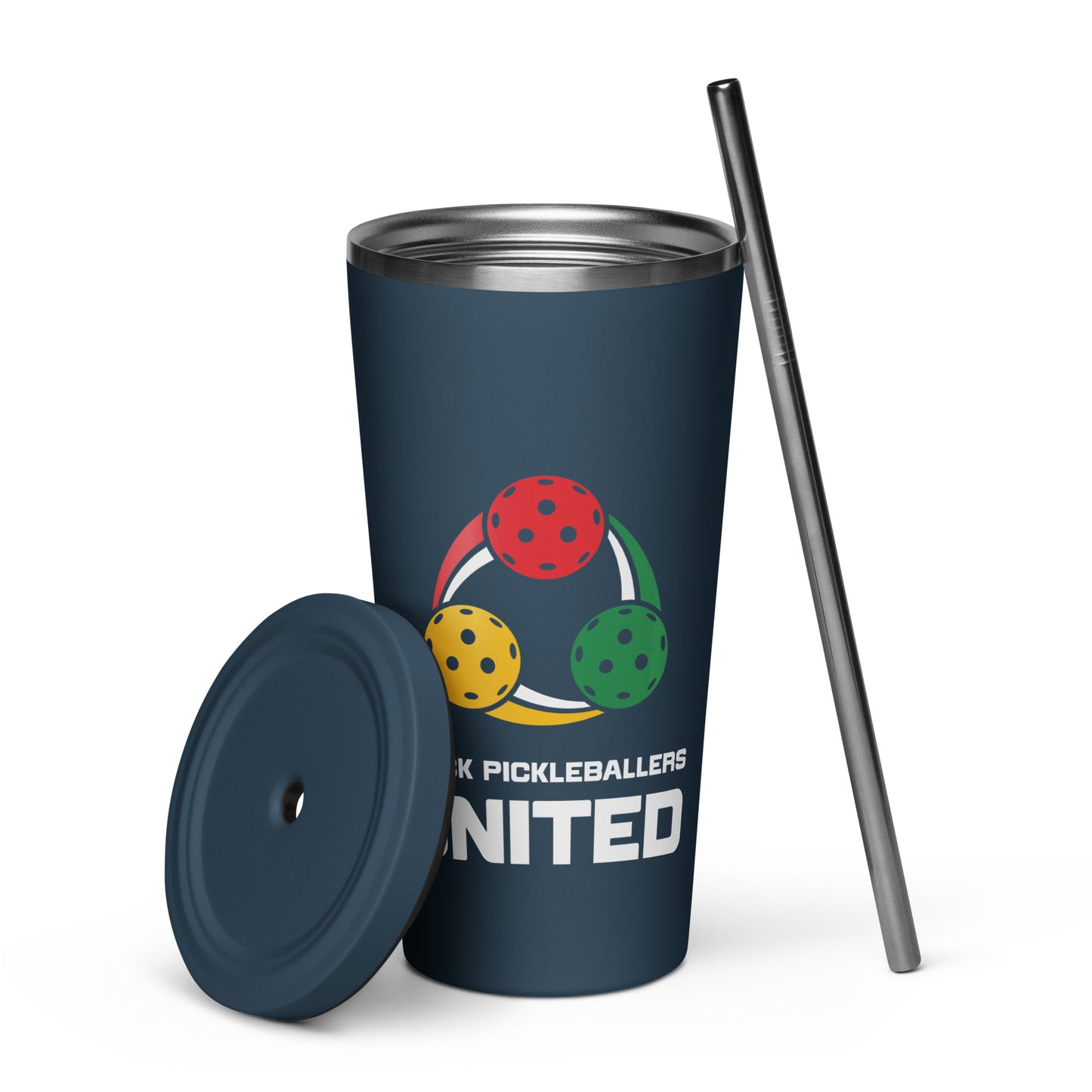 Insulated tumbler with a straw
