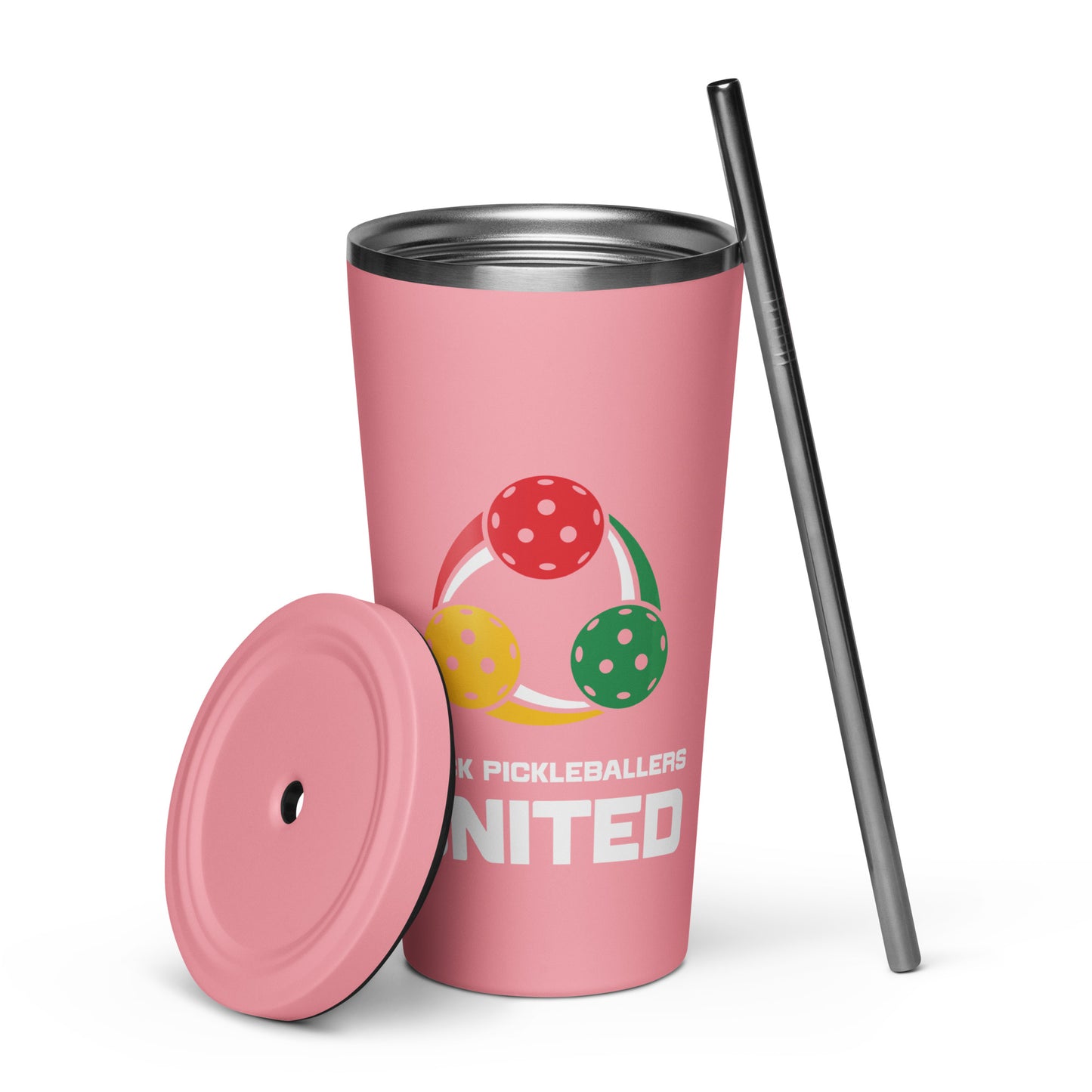 Insulated tumbler with a straw