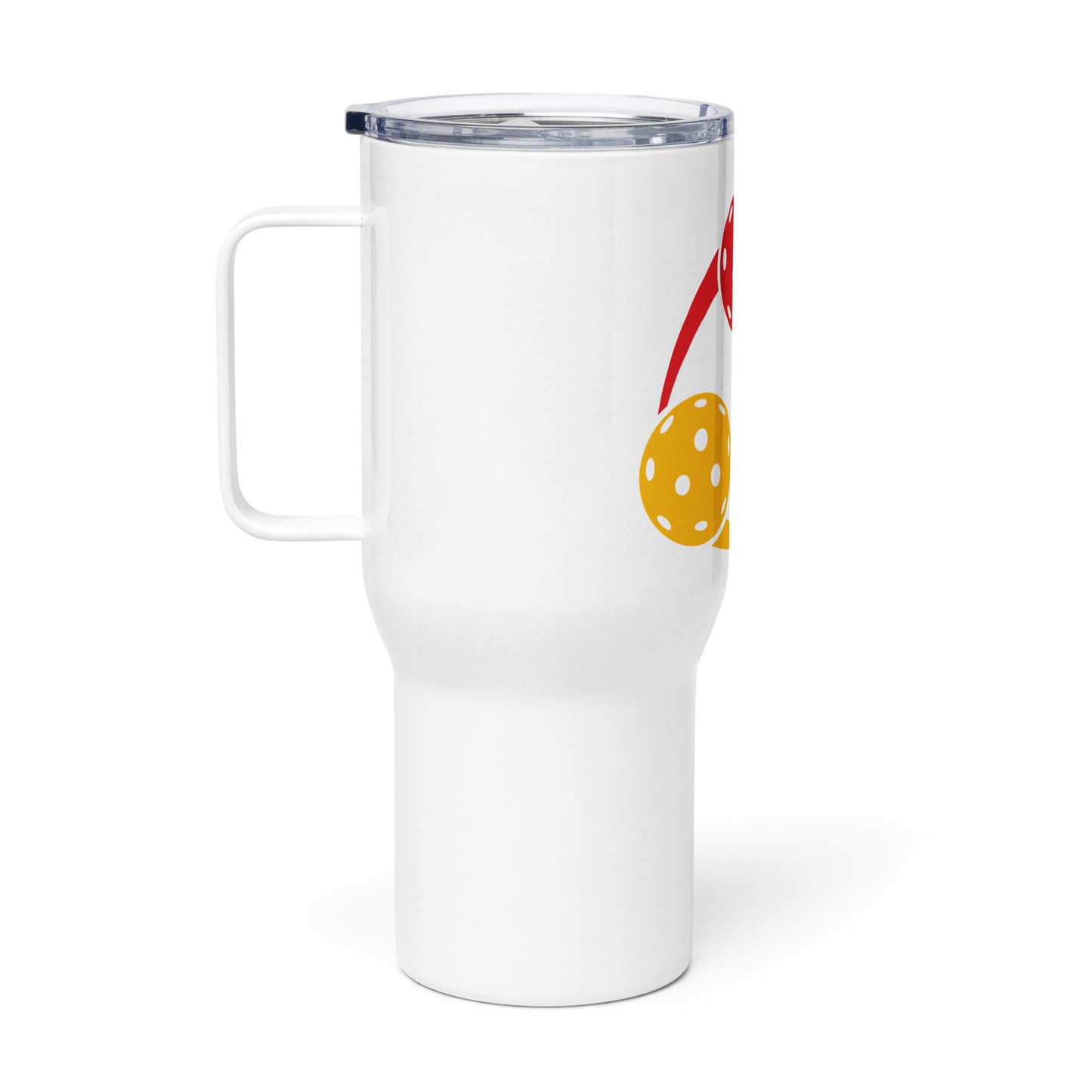 Travel mug with a handle